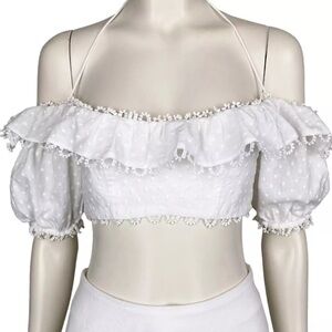 Zimmermann Melody scalloped off shoulder white top sz 2